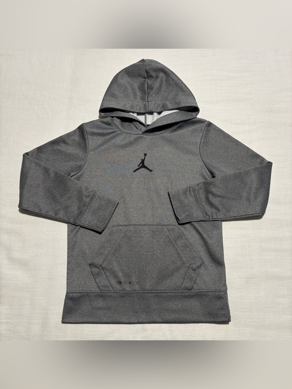 Boys Nike Air Jordan Hoodie | Gray / Black | Size Small (8-10 Years)